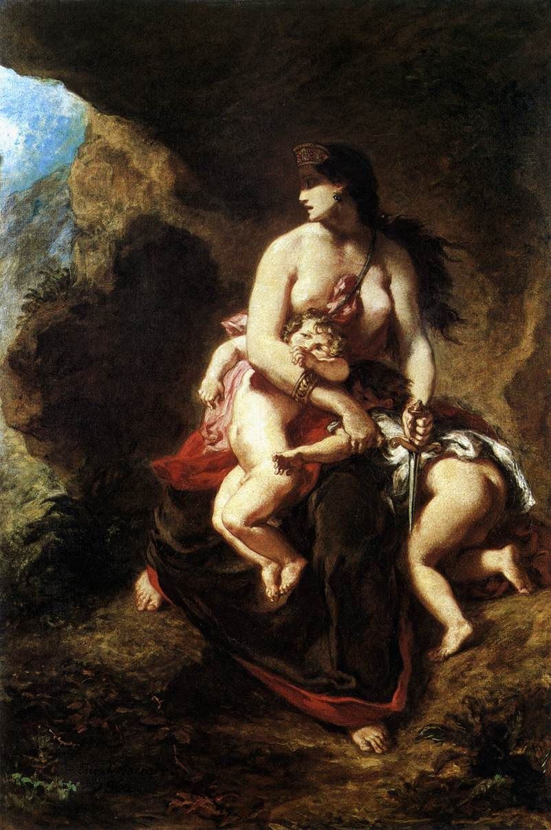 Eugene Delacroix Medea about to Kill her Children
